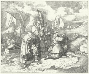 スウェーデンのグスタフ・アドルフスがドイツに上陸し、三十年戦争に参戦 作： Josef Mathias (after) Trenkwald