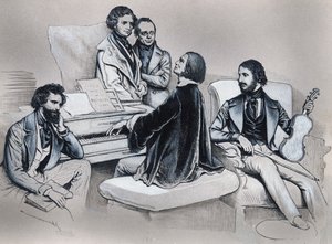 ヨーゼフ・クリーフーバー（1800-1876）のリトグラフの後のドローイング 作： Josef Nikolaus Kriehuber