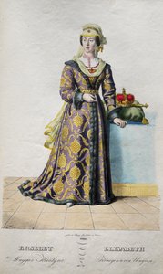 ルクセンブルクのエリザベス1409-1442、ボヘミアの女王、1828 作： Josef Nikolaus Kriehuber