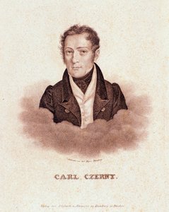 カール・ツェルニーの肖像（リトグラフ 作： Josef Nikolaus Kriehuber