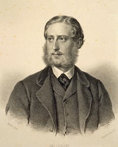 フェルディナンド・ボナヴェントゥーラ、キンスキー公爵（1834-1904）の肖像。ヨーゼフ・クリーフーバーによる版画 作： Josef Nikolaus Kriehuber
