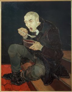 スープを食べる人