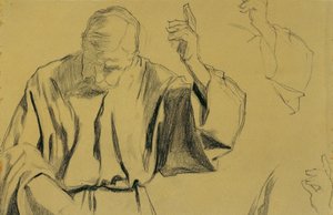 絵画「Christi Ascension」のドレープ習作 作： Josef Wawra