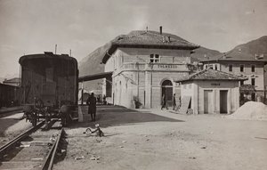 アルバム「Meine weltkriegs - Erinnerungen South-West Front (Carinthia, Italien, South Tyrol) (私の世界大戦-南西戦線の記憶（カリンシア、イタリア、トレンティーノ・アルト・アディジェ）1915年3月31日-1918年11月19日 - Josef Zohles Wien ": Tolmezzo駅（モノクロ写真