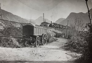 アルバム "Meine weltkriegs - Erinnerungen South-West Front (Carinthia, Italien, South Tyrol) (私の世界大戦-南西戦線の思い出（カリンシア、イタリア、トレンティーノ・アルト・アディジェ）1915年3月31日-1918年11月19日 - Josef Zohles Wien ": 鉄道Tolmezzo (モノクロ写真) 作： Josef Zohles
