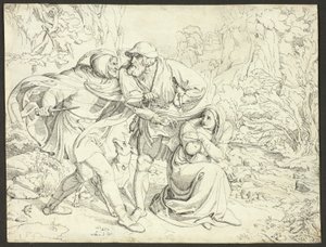 Genoveva の殺人者は同情します 作： Josef von Führich