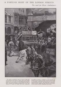 ロンドンの街に馬の救急車が必要になったこと（リトグラフ 作： Joseph (after) Finnemore