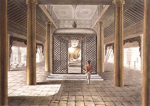 ラングーンの寺院に立つ兵士、ジョージ・ハントの刻印入り 作： Joseph (after) Moore