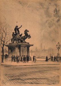 Boadicea, Westminster Bridge（リトグラフ版 作： Joseph (after) Pennell