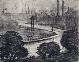 イースト・ロンドン、The River Lea（リトグラフ