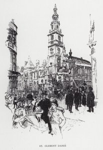 St Clement Danes（リトグラフ 作： Joseph (after) Pennell
