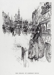 The Strand, by Somerset House (litho) 作： Joseph (after) Pennell