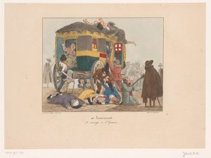 乗合バスが強盗に遭う ル・勇気・ア・レプルーヴ (オブジェクトのタイトル) 不快感（シリーズタイトル） 不便 (オブジェクト上のシリーズ タイトル) 作： Joseph Ambroise Jobard