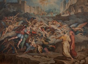 地獄の第 2 円にいるダンテとウェルギリウス、1823 年。 作： Joseph Anton Koch