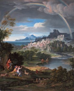虹のある英雄的な風景、1806