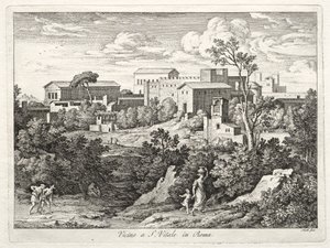 サンヴィターレ、ローマ、cのビュー。 1810年。 作： Joseph Anton Koch