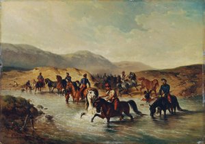 馬の池のフランス騎兵 作： Joseph Anton Strassgschwandtner