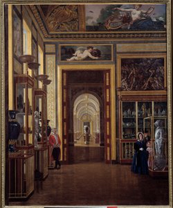 ルーヴル美術館の宝飾室とシャルル 10 世の部屋のエンフィラードジョセフ オーギュストの絵画 (19 世紀) 作： Joseph Auguste