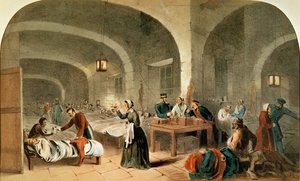 1856年頃、スクタリ病院の病棟のスケッチ 作： Joseph Austin Benwell
