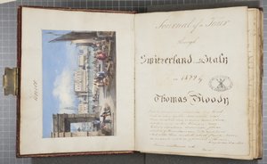 ヴェネツィア、1822年のスイスとイタリアのツアーのトーマスムーディーズジャーナルのタイトルページに貼り付け