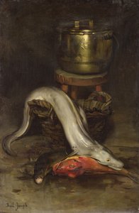 魚と大釜のある静物 作： Joseph Bail