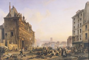 1830年7月28日、ホテルドヴィルへの攻撃 作： Joseph Beaume