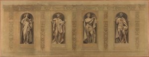 サン＝ポール・サン＝ルイ教会のスケッチ：ロベール・ル・ピエウクロヴィスサン・ルイシャルルマーニュ、1873年から1875年の間（油彩・カンヴァス） 作： Joseph Blanc