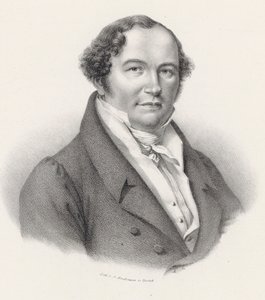 作曲家コンラディン・クロイツァー（1780-1849）の肖像。 作： Joseph Brodtmann