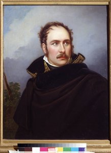 ユージン王子 (1781-1824)、イタリア王国副王、フランクフルト大公、ロイヒテンベルク公として知られるユージン・ローズ・ド・ボアルネの肖像 (ユージン・ド・ボアルネ、イタリア王国副王、フランクフルト大公、ロイヒテンベルクの）。 ペイ 作： Joseph Carl Stieler