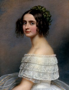 アレクサンドラ・ド・バビエール王女（アレクサンドラ・アマリエ・フォン・バイエルン、アレクサンドラ・オブ・バイエルン）（1826-1875）の肖像 - Joseph Karl Stieler（1781-1858）の絵画 Ec.すべて