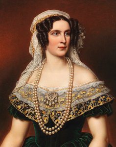 ババリアテレーズ女王1792-1854、1855年の肖像。 作： Joseph Carl Stieler