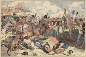イタリア・ソルフェリーノの戦い、第二次イタリア独立戦争、1859年6月24日（カラーリトグラフ