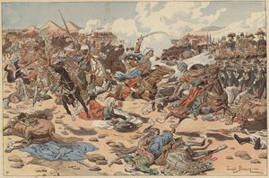 ピラミッドの戦い、エジプト、フランス革命戦争、1798年7月21日（カラーリトグラフ