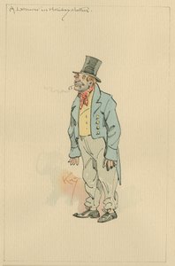 休日の服の労働者、c.1920s（紙にトイレとペンとインク） 作： Joseph Clayton Clarke