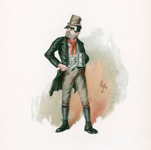 ビル・サイクス、「Charleser Sketches from Charles Dickens」、1890年頃のイラスト 作： Joseph Clayton Clarke