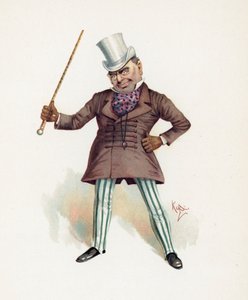バッグストック少佐、「チャールズディケンズのキャラクタースケッチ」のイラスト、1890年頃 作： Joseph Clayton Clarke