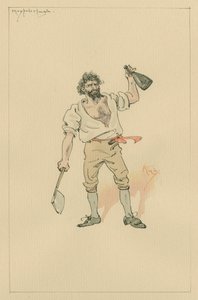 メイポールヒュー、1920年代（紙にトイレとペンとインク） 作： Joseph Clayton Clarke
