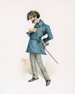 モンタギューティッグ、「チャールズディケンズのキャラクタースケッチ」、1890年頃のイラスト 作： Joseph Clayton Clarke