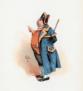 バンブル氏、「チャールズディケンズのキャラクタースケッチ」のイラスト、1890年頃（カラーリソ）