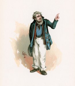 ペゴティ氏、「チャールズディケンズのキャラクタースケッチ」のイラスト、1890年頃 作： Joseph Clayton Clarke