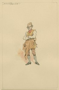 Simon Tappertit、1920年代（紙にトイレとペンとインク） 作： Joseph Clayton Clarke