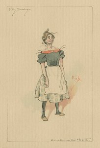 ティリー・スローボーイ-囲炉裏のクリケット、1920年代頃（紙にトイレとペンとインク） 作： Joseph Clayton Clarke