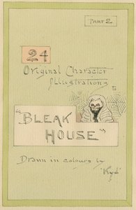 タイトルページ、「Bleak House」のイラスト、パート2、1920年代（紙にトイレとペンとインク） 作： Joseph Clayton Clarke