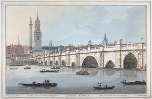 オールド・ロンドン・ブリッジ、1795年 作： Joseph Constantine Stadler