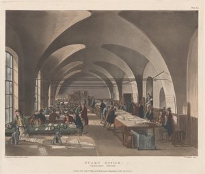 切手事務所、サマセット ハウス、1809 年 7 月 1 日、1809 年 7 月 1 日。 作： Joseph Constantine Stadler