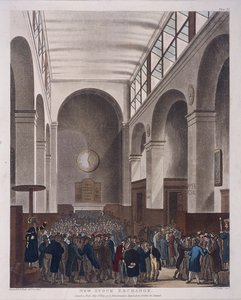 証券取引所、バーソロミュー レーン、ロンドン、1809 年 作： Joseph Constantine Stadler