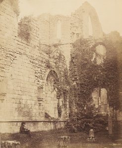 ファウンテンズ・アビー（Fountains Abbey）。チャプター・ハウスの内部（1850年代 作： Joseph Cundall