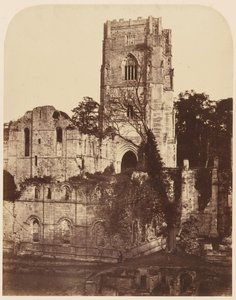 ファウンテンズ修道院。 教会とチャプター ハウス、1850 年代。 作： Joseph Cundall