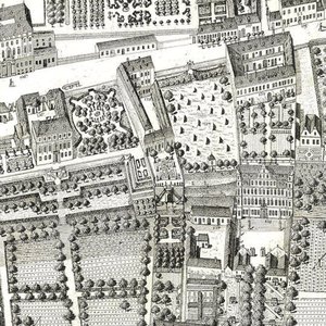 1788年にモーツァルトと彼の家族が住んでいた135アルザーグルントを示すウィーンの地図の詳細（エッチングと彫刻） 作： Joseph Daniel Huber