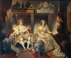 クリスチャン 8 世 (1786-1848) と女王キャロライン アマリー (1796-1881) の戴冠式ローブ 作： Joseph Desire Court
